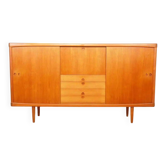 Vintage cabinet | Danish highboard | sliding doors | Bramin | 225 cm