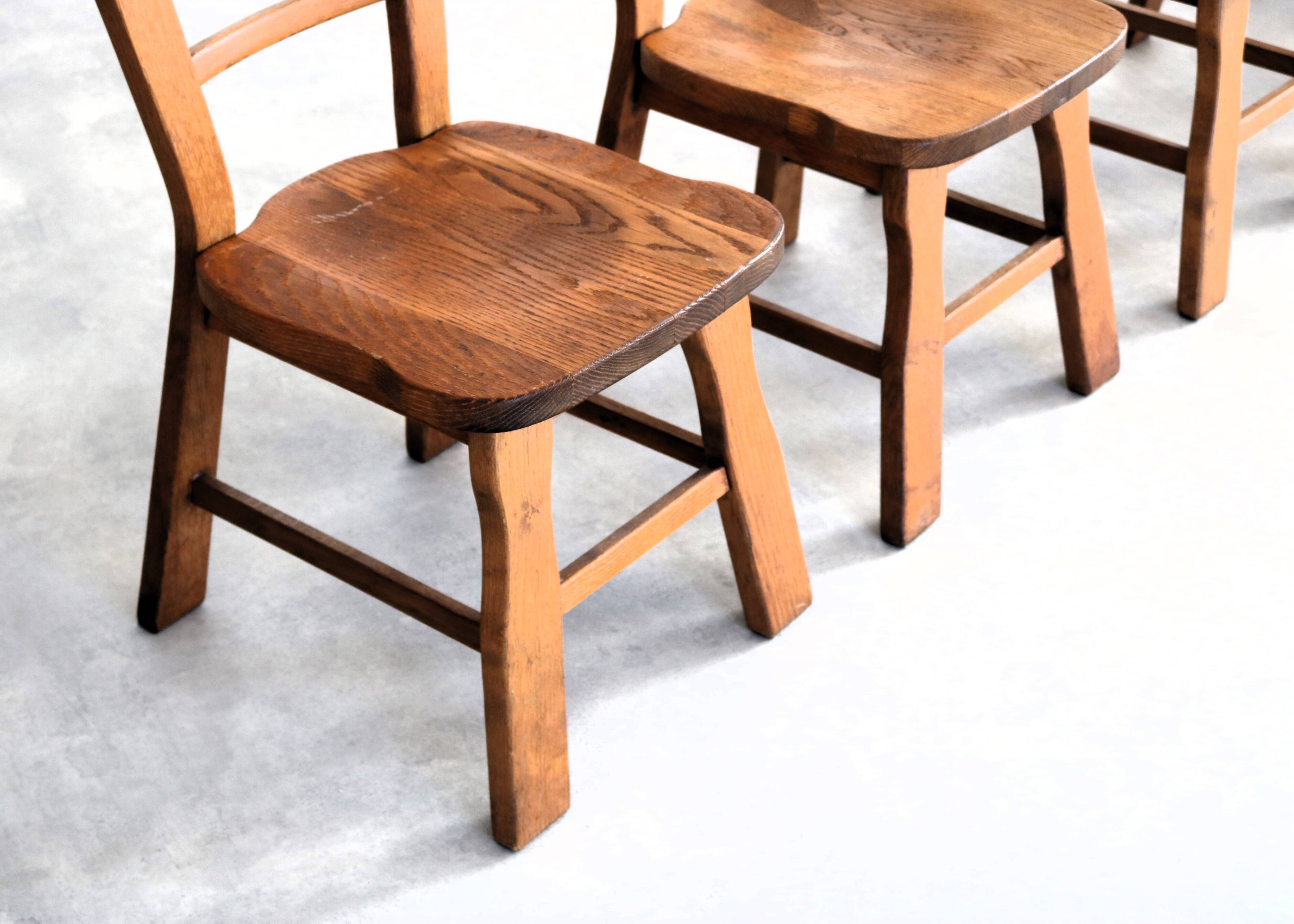 ensemble de 6 chaises à manger brutalistes