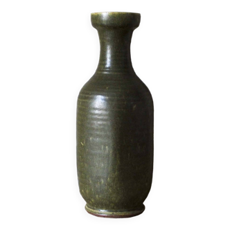 Hexagonal glazed ceramic bottle vase