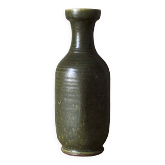 Vase bouteille hexagonal en céramique émaillée