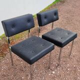 Paire de chaises en skaï design chromé - 1950s