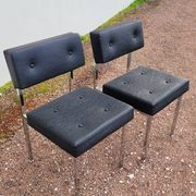 Paire de chaises en skaï design chromé - 1950s