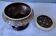 Pique flowers ceramic centerpiece tone white brown and blue
