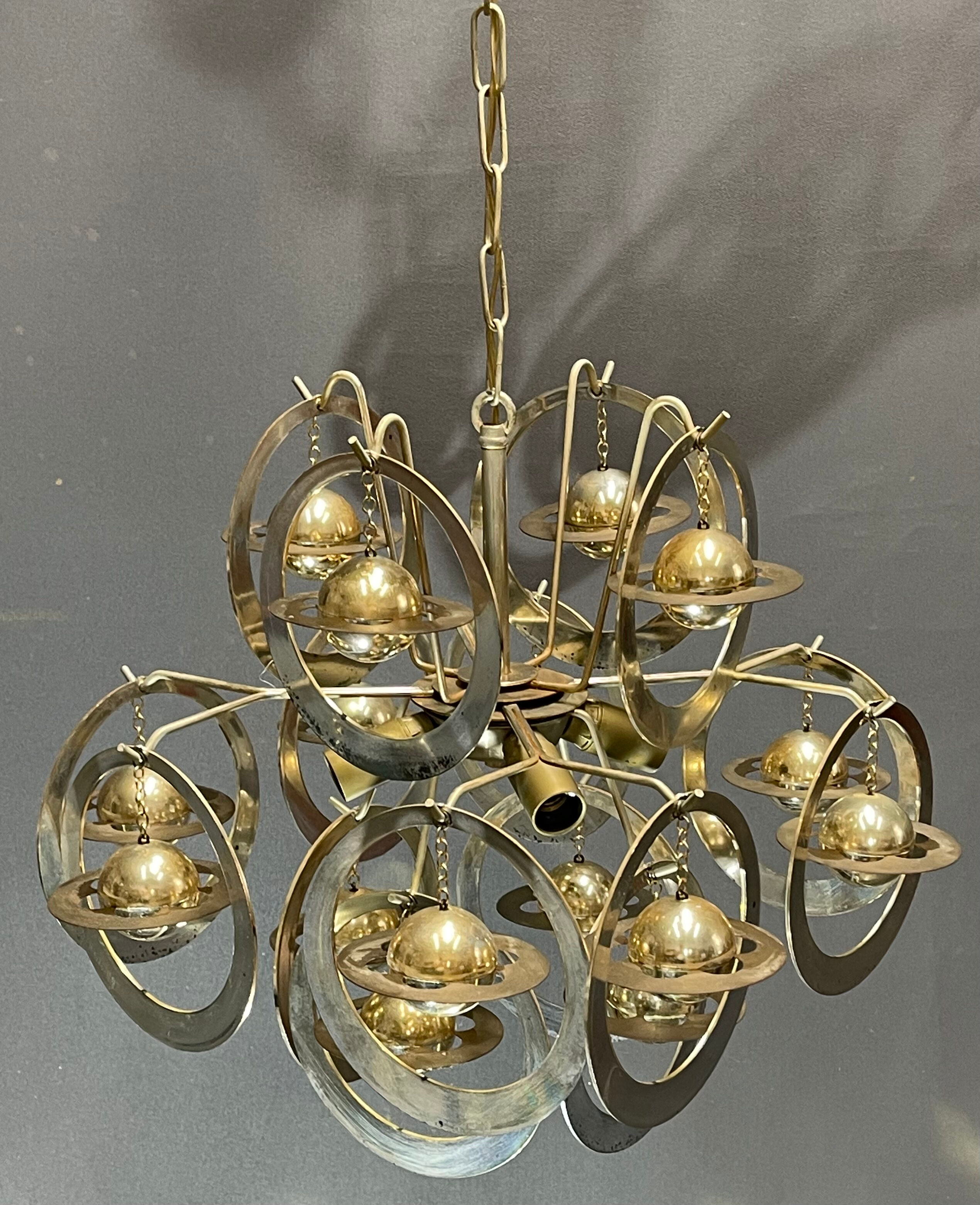 Vintage chandelier 70s planet