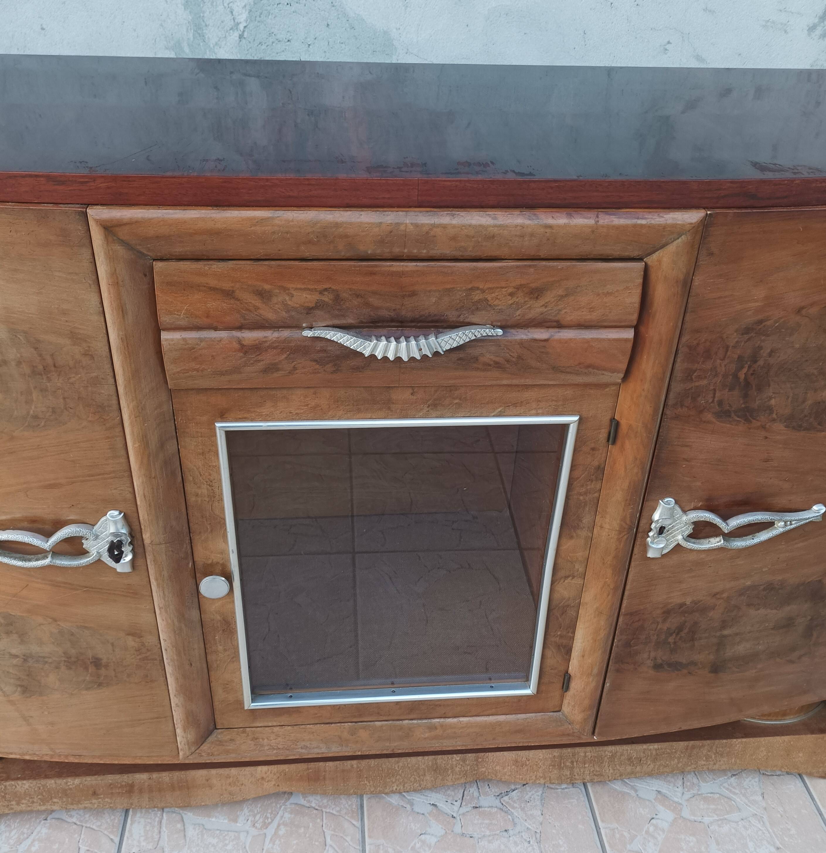 Art Deco sideboard in burr walnut