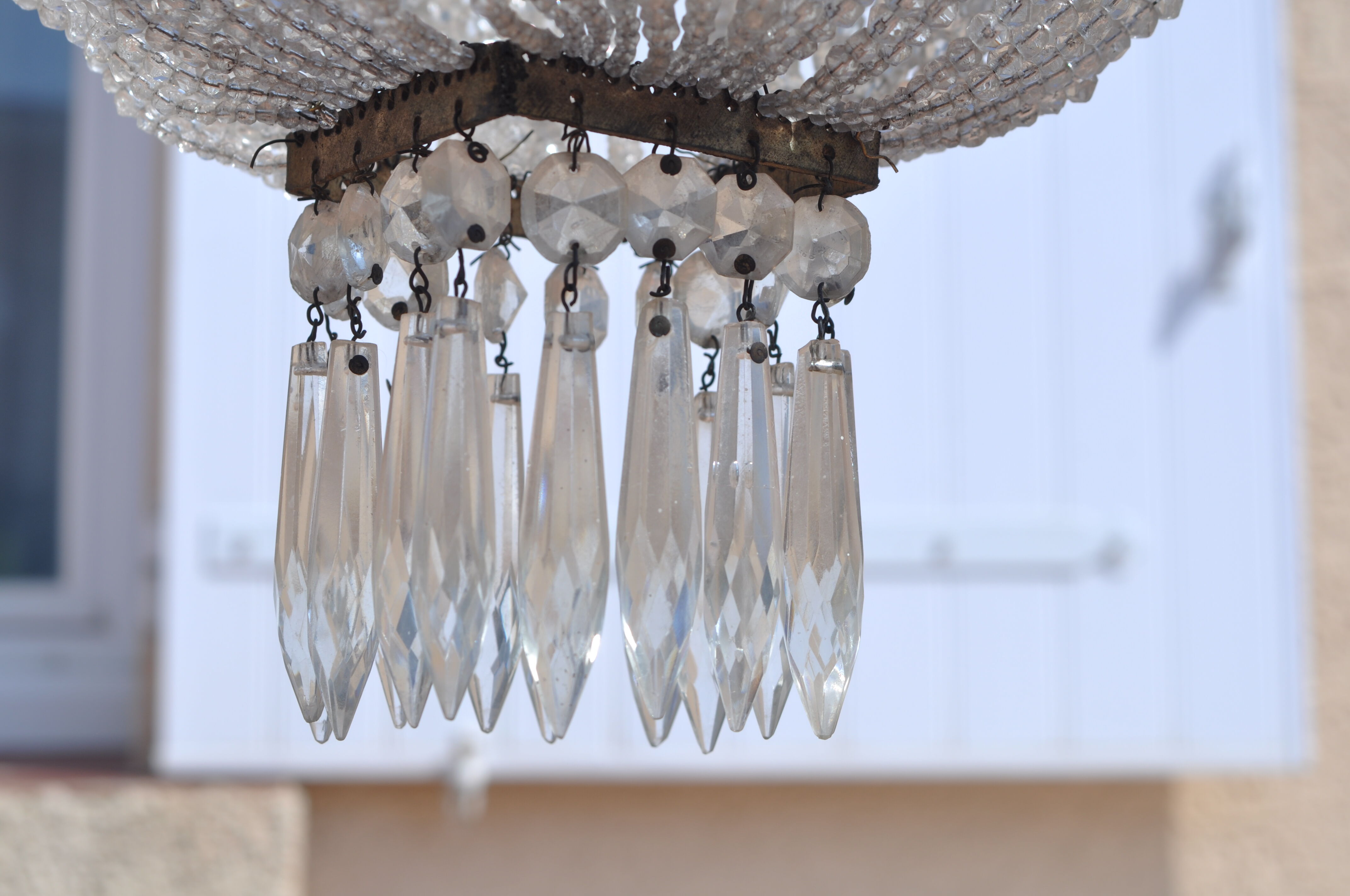 Art deco chandelier with tassels