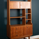 Retro Teak 1960s Two Sided Mid Century Room Divider Bookcase Shelving