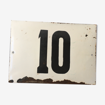 Former soviet street emaillee plate numero "10"
