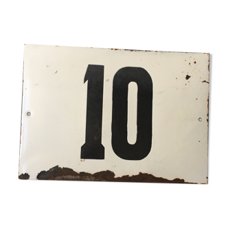 Former soviet street emaillee plate numero "10"