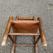 Children's chair made of solid wood and genuine leather