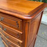 Louis XV style chest of drawers in solid wood from the 20th century