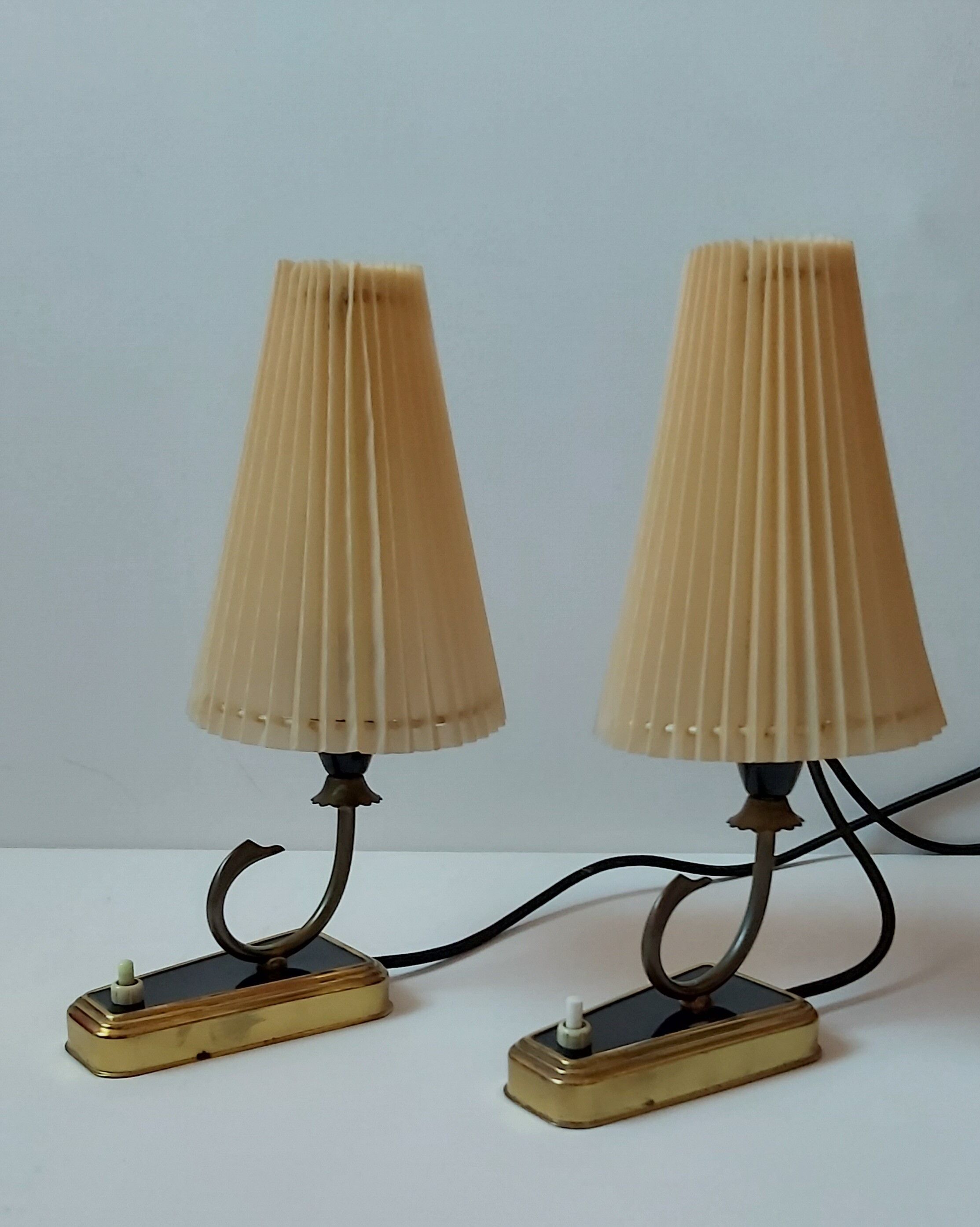 Pair of bedroom lamps, Germany, 1950s