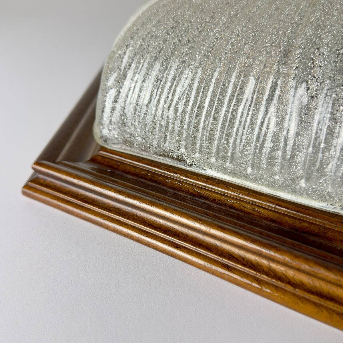 Plafonnier en verre Murano glace vintage, Italie, années 1980