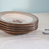 Set of 5 Niderviller hollow plates, made of sandstone