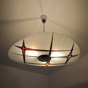 Modernist Czechoslovakian Zukov pendant light, geometric pattern, 1960