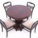 Antique table + chairs set, Western Europe, early 20th century.
