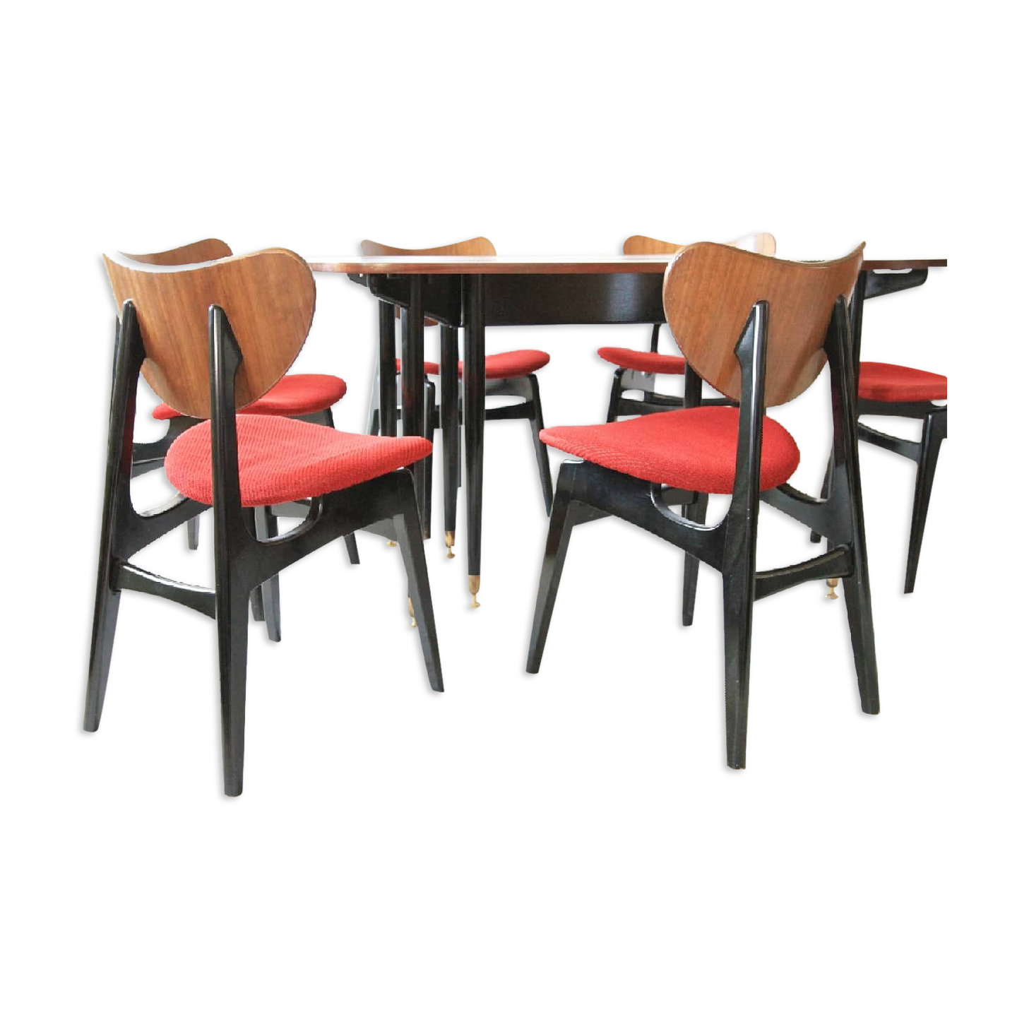 Mid-Century Drop Leaf Table with Butterfly Dining Chairs by E. Gomme for G-Plan, Set of 7