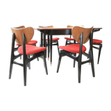 Mid-Century Drop Leaf Table with Butterfly Dining Chairs by E. Gomme for G-Plan, Set of 7