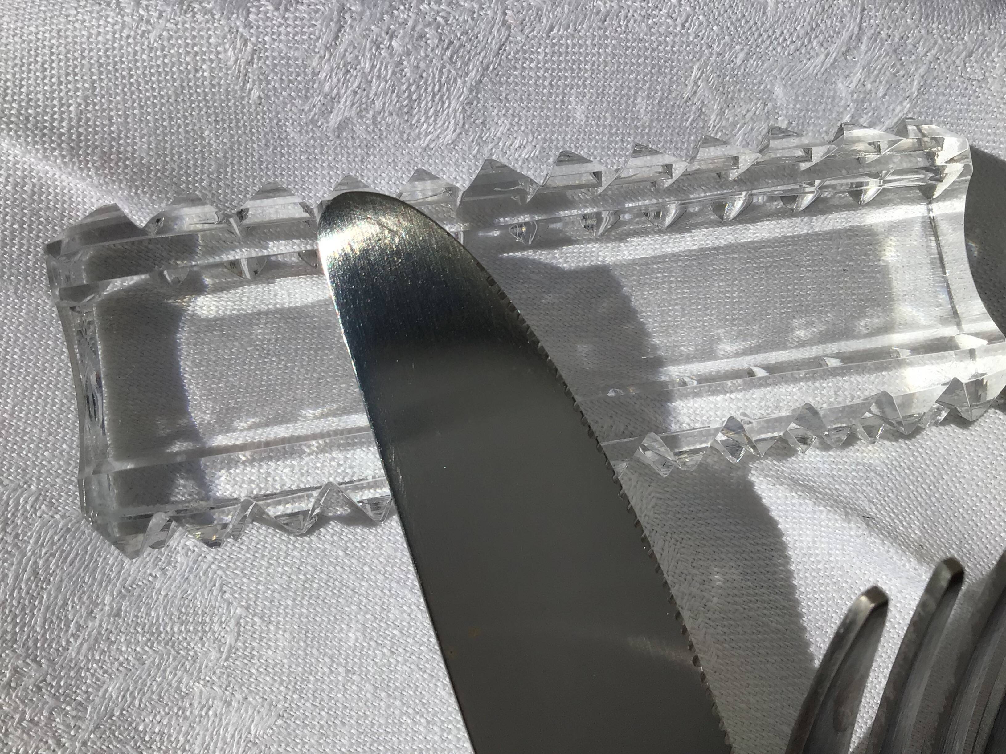 Saint Louis crystal knife holder with diamond tips x12