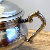 Élégant & Ancien Pot à Sucres Sucrier Style Louis XVI Rocaille Bronze Argen