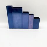 Modular metal vases – petrol blue, 1980s