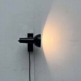 Mid-century German black minimalist wall lamp by Hustadt, 1960s.