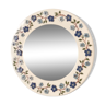 Vintage flowered ceramic round mirror