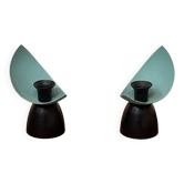 Pair of metal candlesticks scandinavian design 1950.