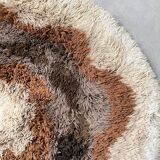 Round vintage wool rug