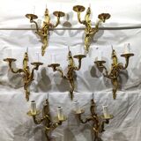 7 Bronze Wall Lamps 2 lights