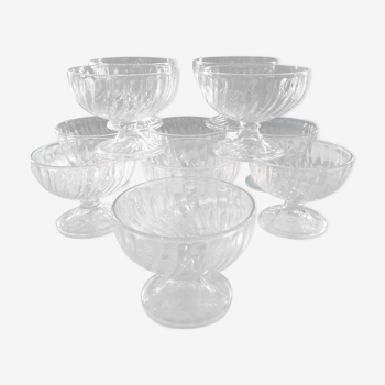 series of vintage glass stand cups