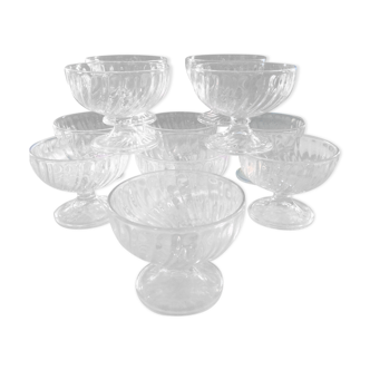 series of vintage glass stand cups