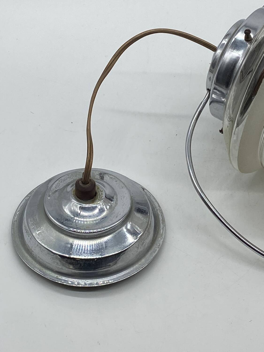 Art Deco chandelier / light fixture / pendant light, vintage, chrome