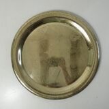 Old moroccan tray in gilded copper