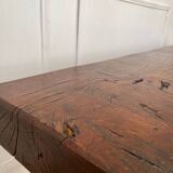 Brutalist Folk Art Bench Solid Oak