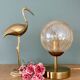 Vintage globe table lamp in amber glass