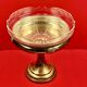 Art Deco fruit bowl in silver-plated metal and cut glass