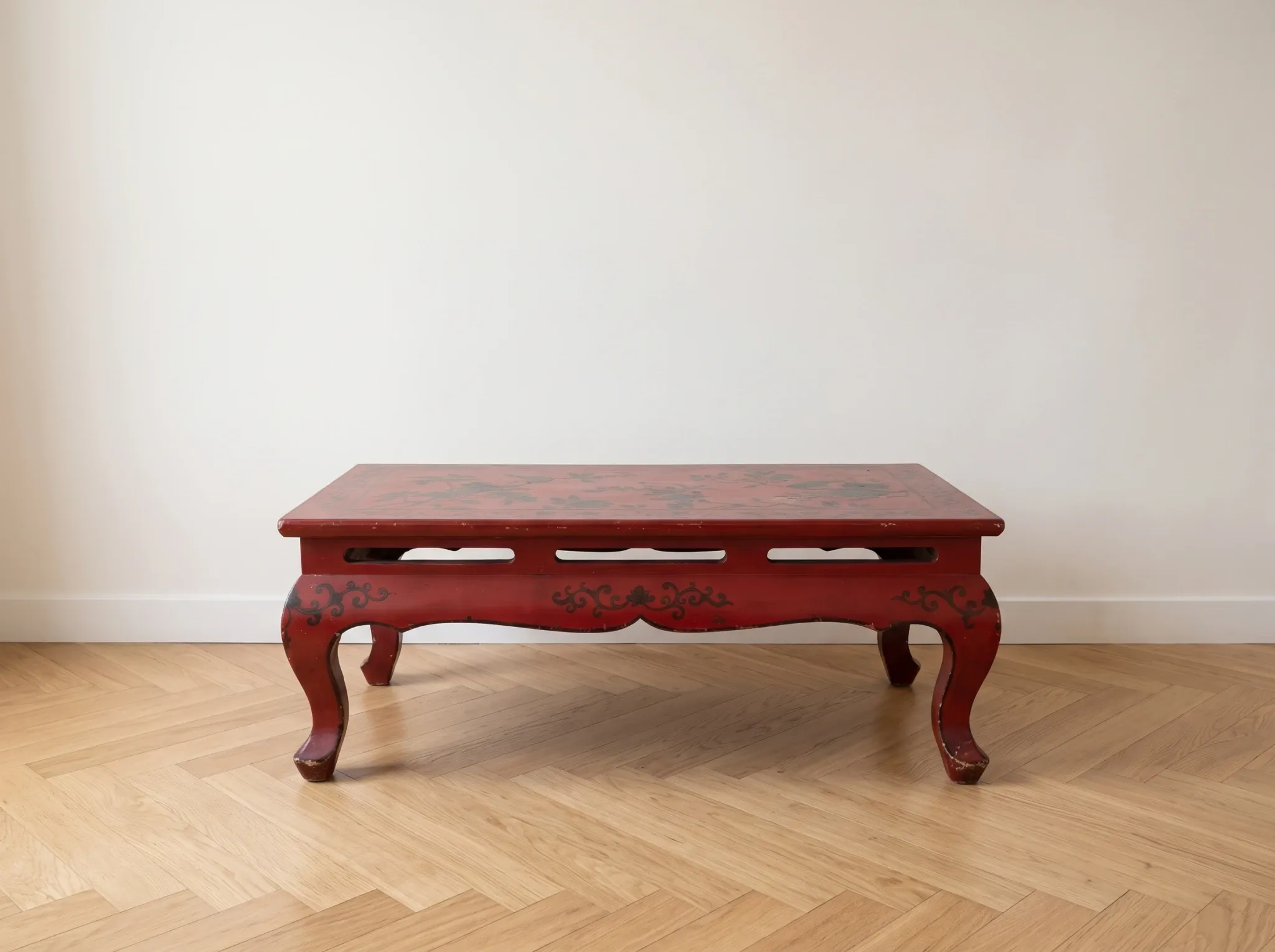 Asian coffee table in red wood