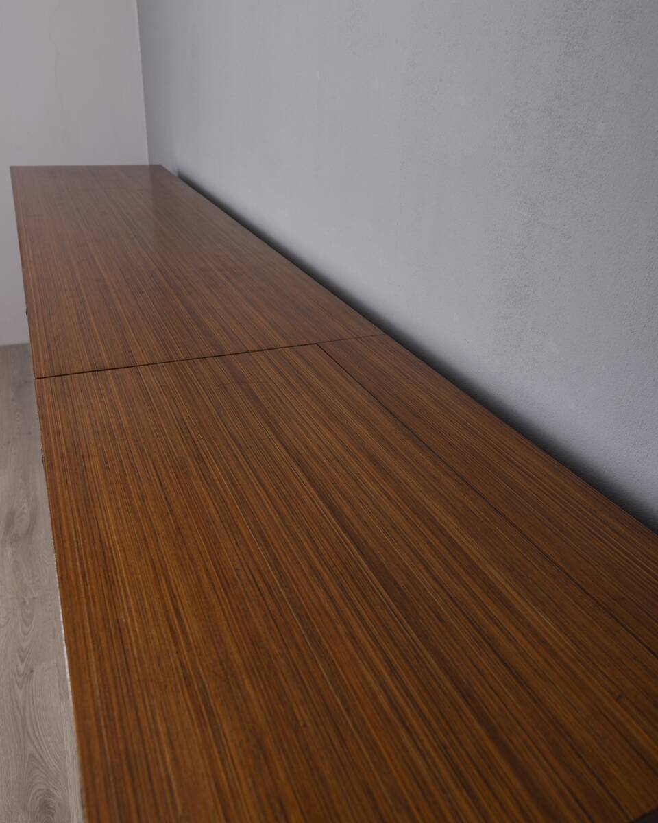 VINTAGE 1960S WOODEN SIDEBOARD WITH BAR COMPARTMENT, ITALIAN DESIGN