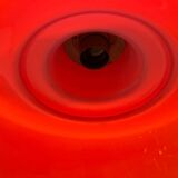 Industrial Vintage Red Glass Light Pendant 1950’s