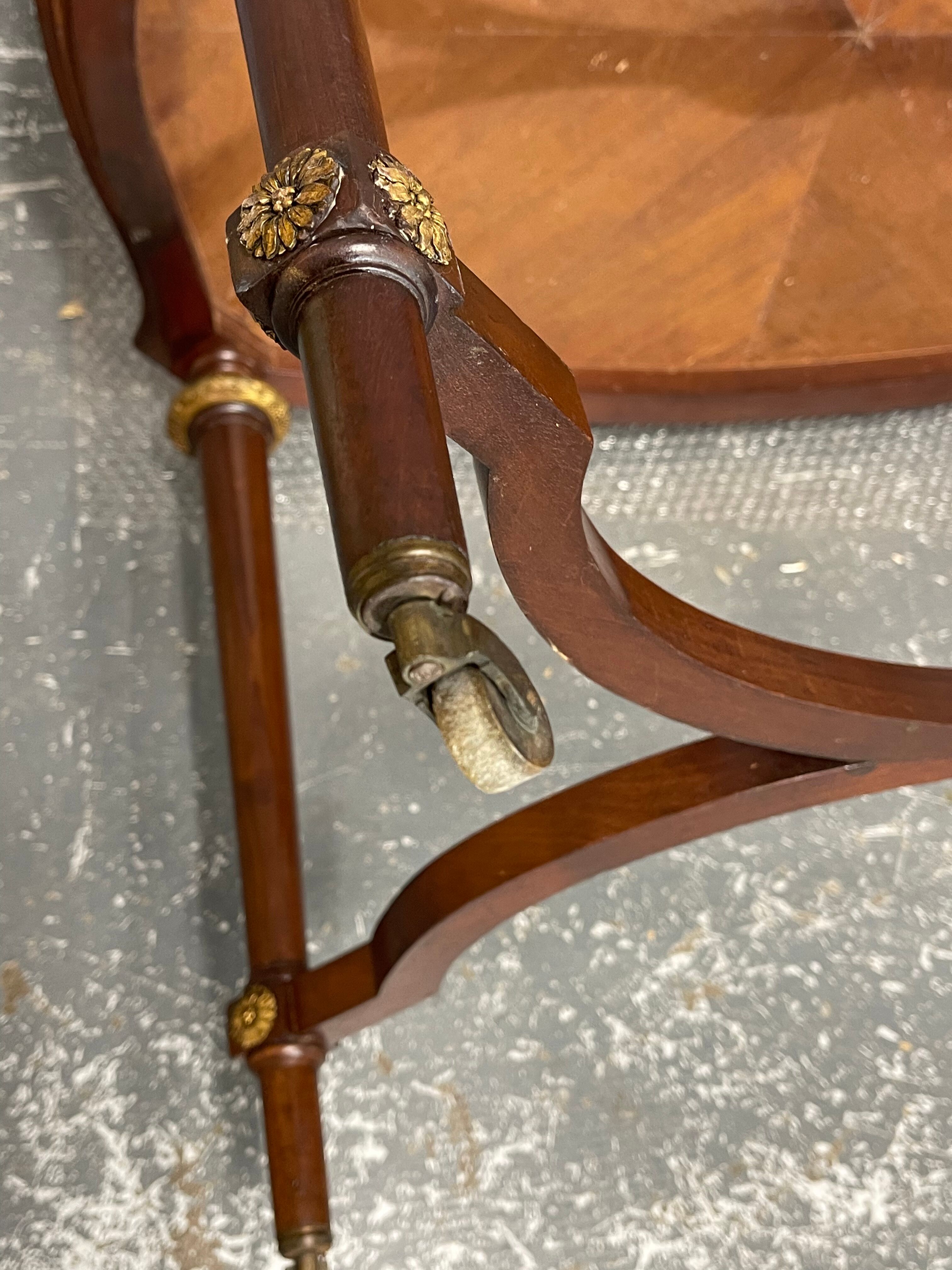 Tea table, marquetry living room table, early 20th century