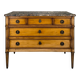 Commode de style Louis XVI en merisier marbre des pyrénées