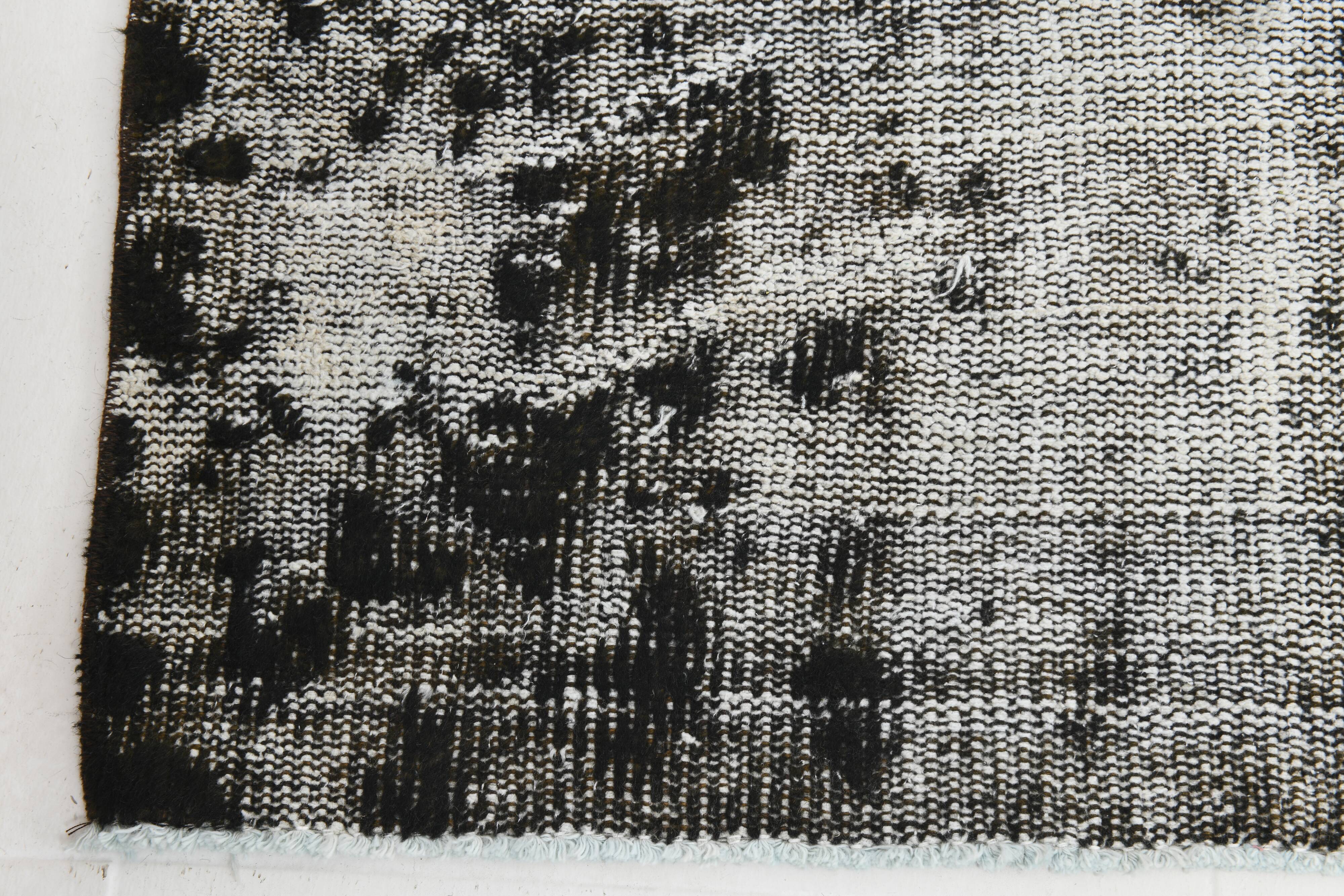 Black & gray antique handmade Turkish rug 259x175cm