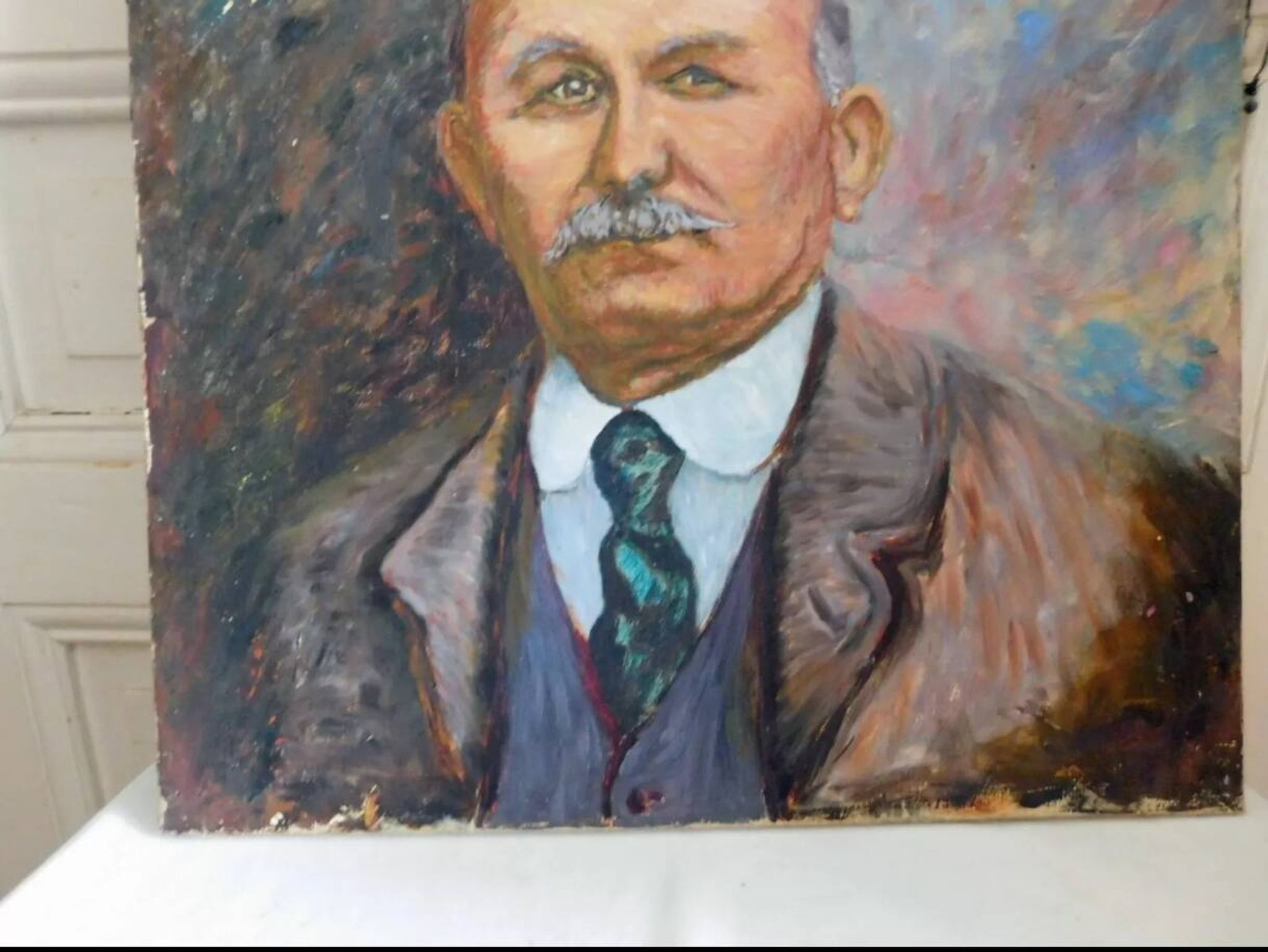 Anonymous portrait of a pensioner oil on canvas