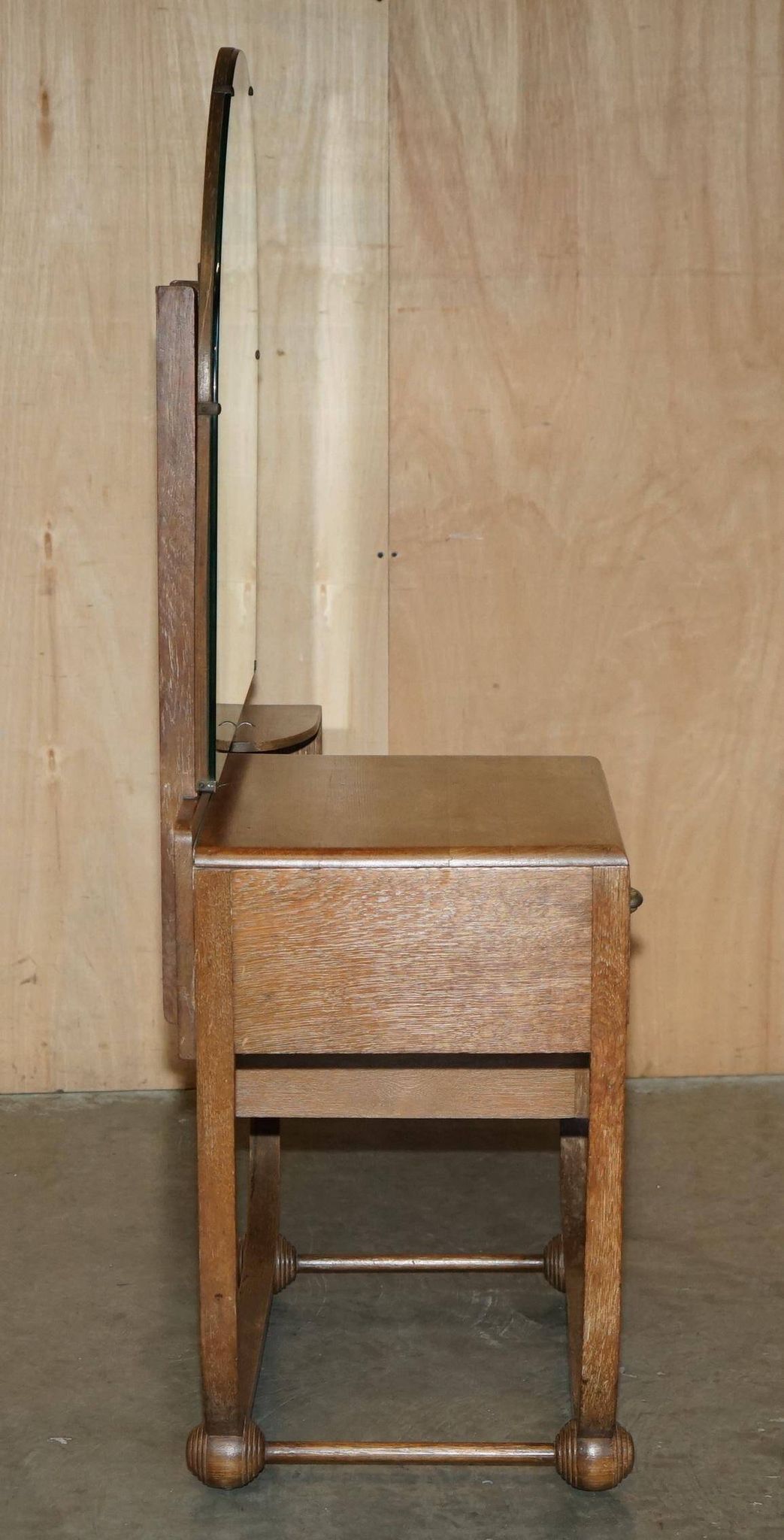 Art Deco whitewashed oak dressing table with Heal's stool.