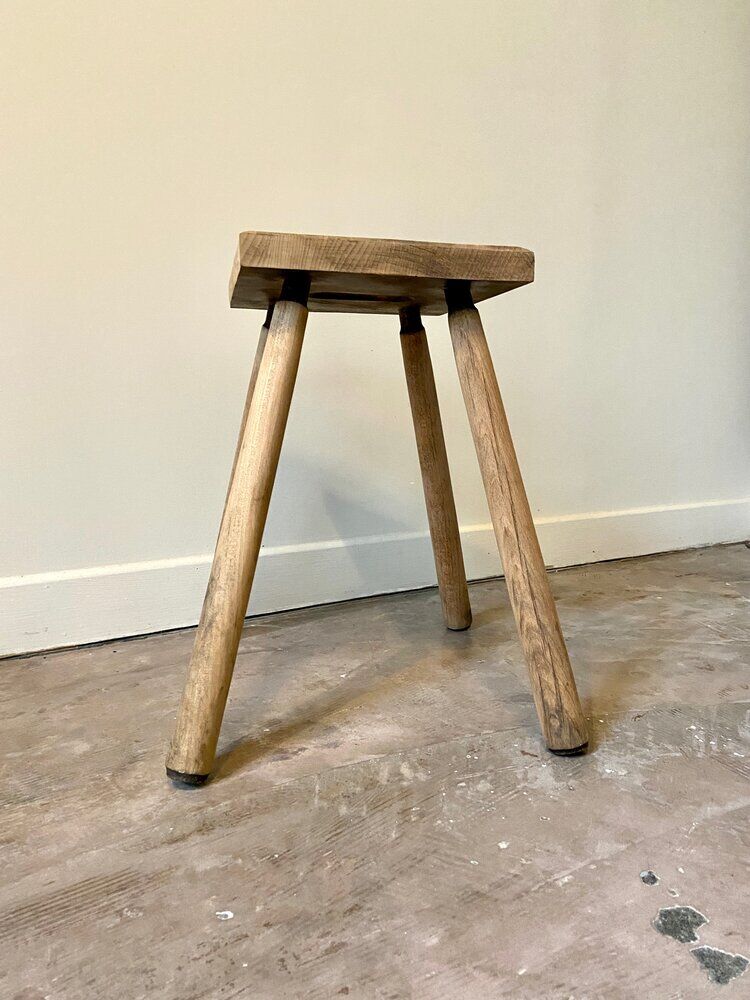 Solid wood stool