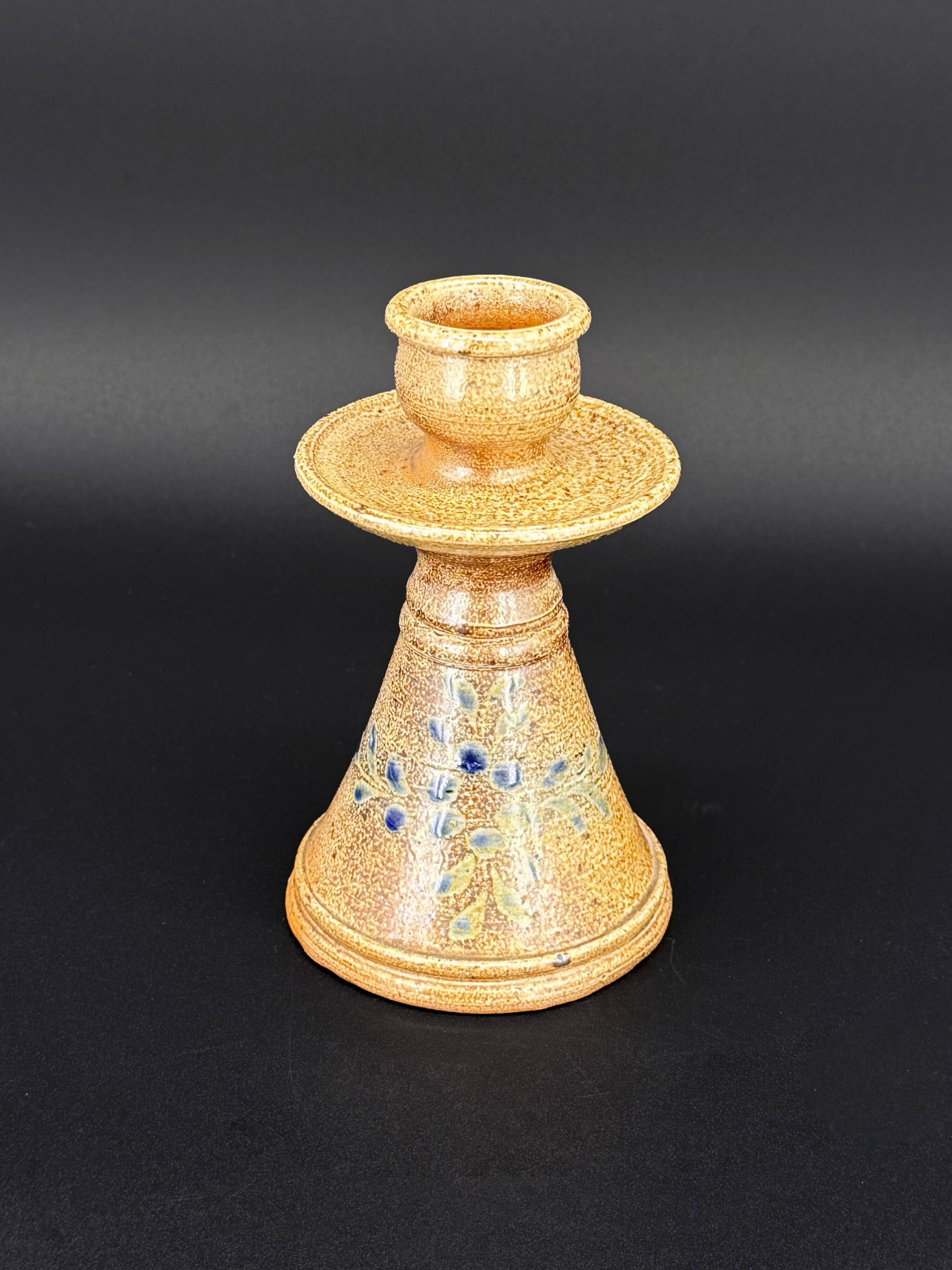 Sculptural candle holder in glazed ceramic 1970