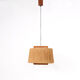 Suspension en sisal et teck par Temde Leuchten, années 1960.