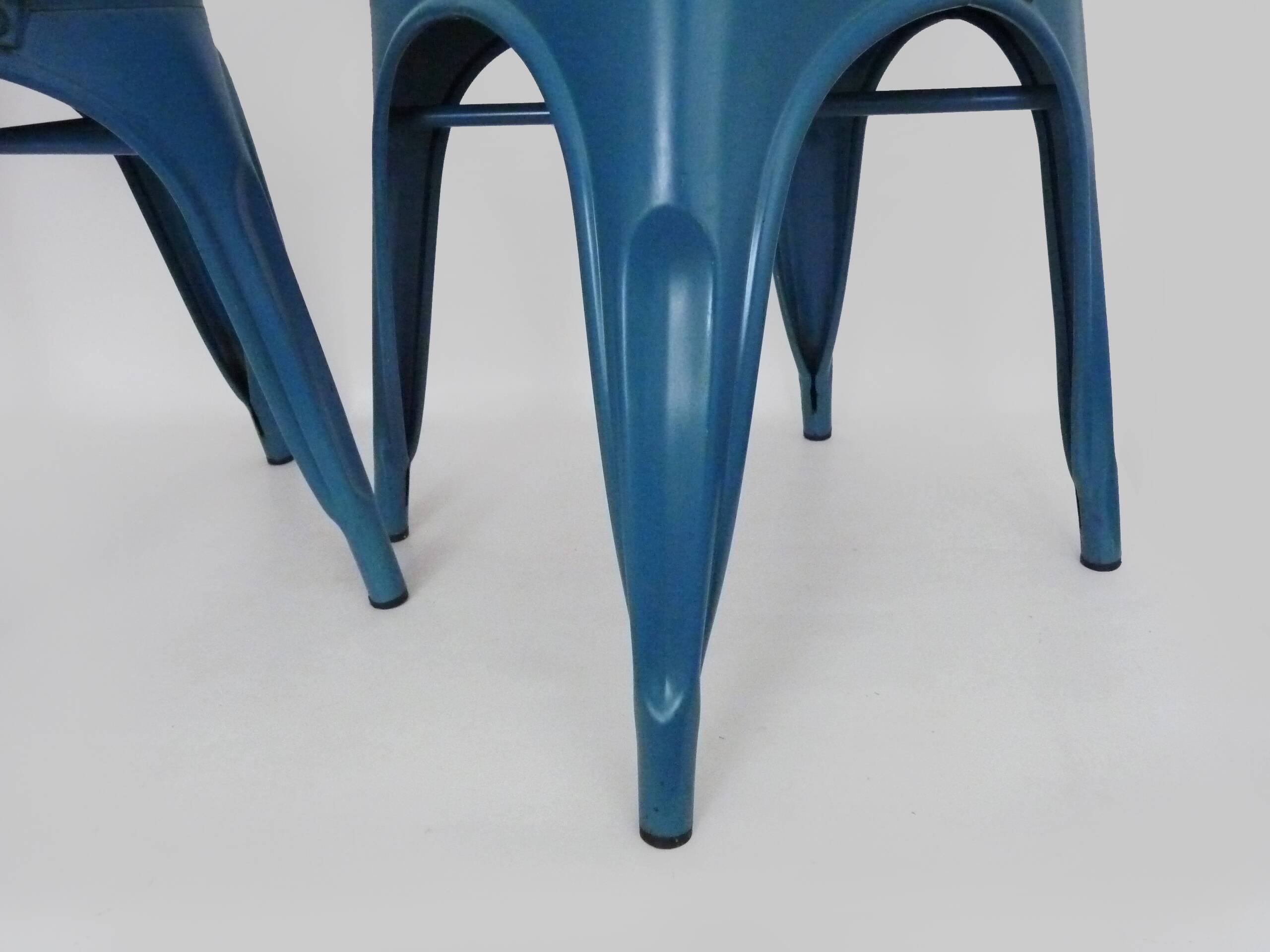 Pair of Tolix Chairs in blue metal by Xavier Pauchard
