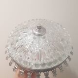 Round glass and silver ceiling light